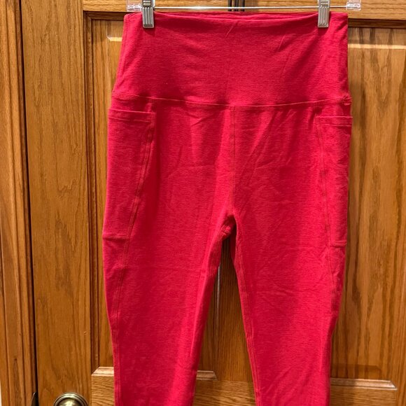 Spacedye Out Of Pocket High Waisted Midi Legging, Current Red Heather, XL - Picture 4 of 5